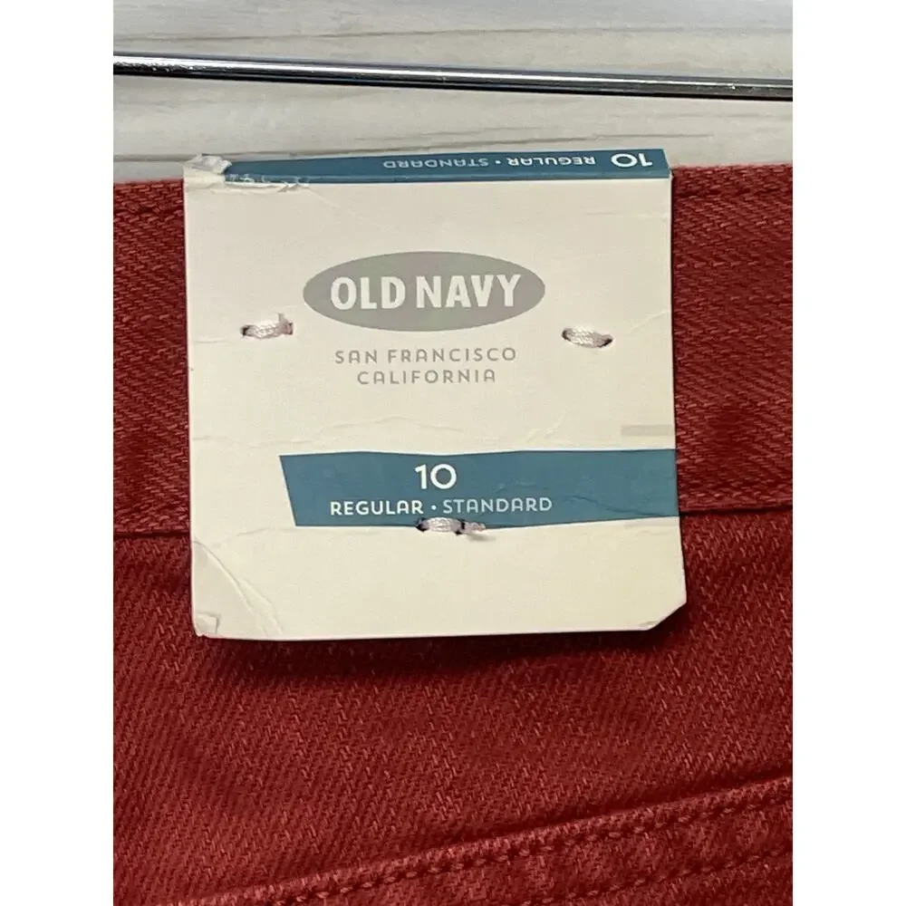 Old Navy Womens 10 Red Cutoff Distressed Shorts Frayed Hem‎ Cotton Sick Beets
